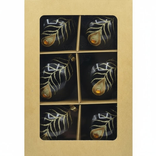 Christmas bauble - Midnight Feather Glamour [6 pcs. x 8 cm]