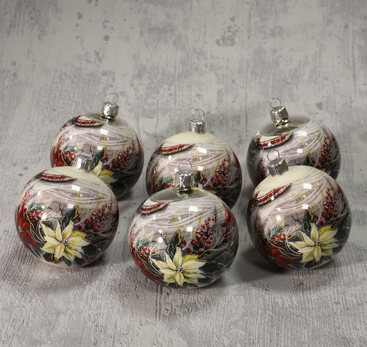 Christmas bauble - Winter Blossom Collection [6 pcs. x 8 cm]
