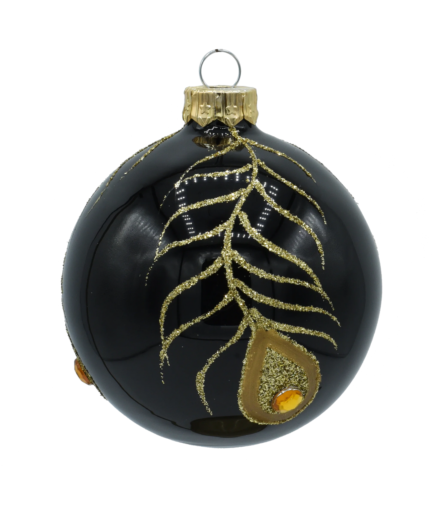 Weihnachtskugel - Mitternachtsfeder-Glamour [6 Stück x 8 cm]