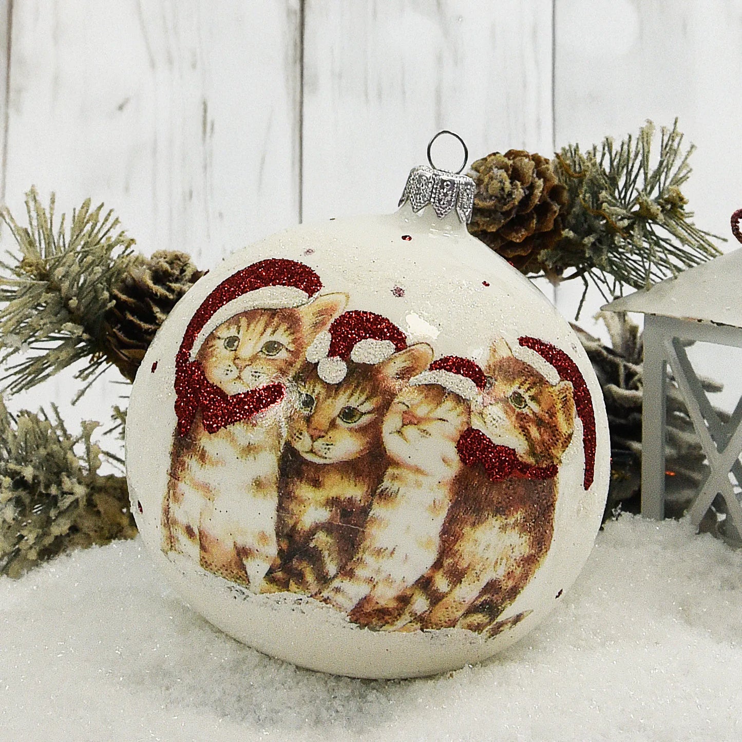 Christmas bauble - Set with Christmas Cat Choir [9 pcs. x 10 cm]